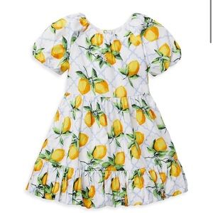 Janie jack lemon print puff sleeve little girl dress 2T 3T NWT